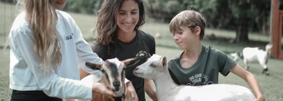 Snuggle a yoga goat kauai