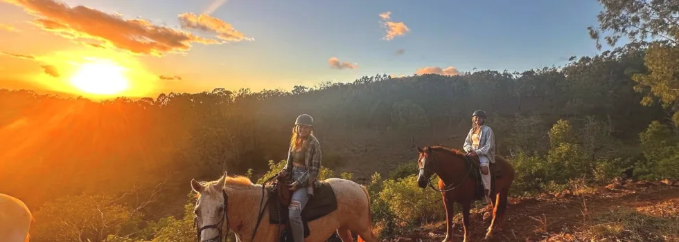 Horse back trail ride waianae mountains sunset