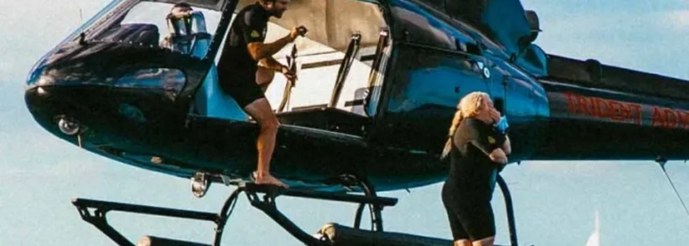 Safely jump from helicopter to water hawaii