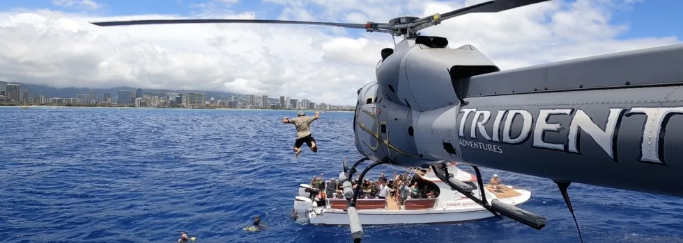 Jump from helicopter into ocean on oahu
