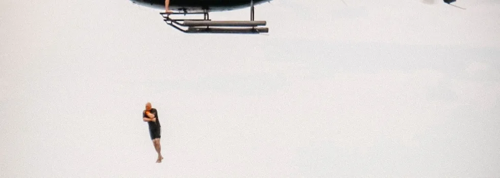 High jump from heli into water oahu