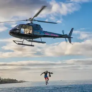 Helicopter Jump into Ocean