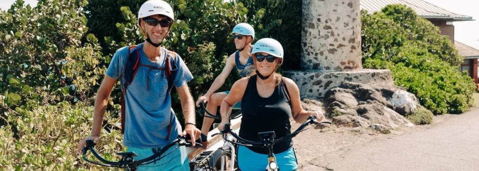 Ride electirc bikes to lanikai beach