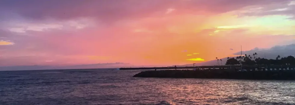 Sunset at ala wai boat harbor