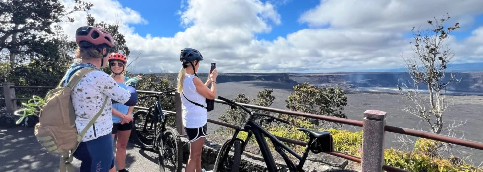 Bike parked during tour to see crater