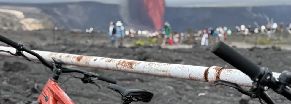 Bike to view eruption hawaii volcano