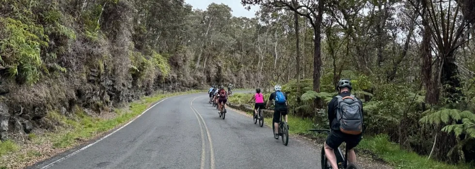 Electric bike on chain of craters road volcano hawaii