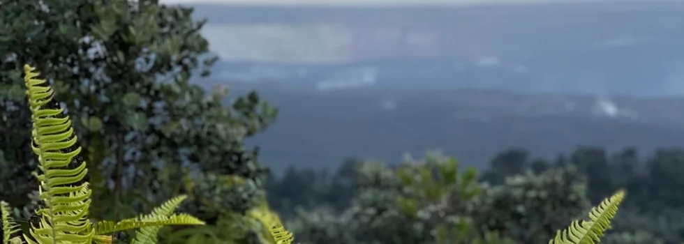Kilauea crater sunset view
