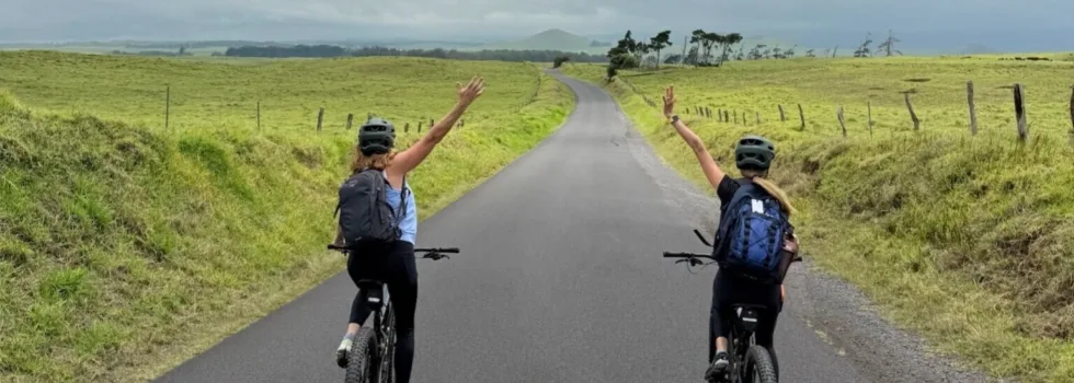 Bike tour through big island pasture land