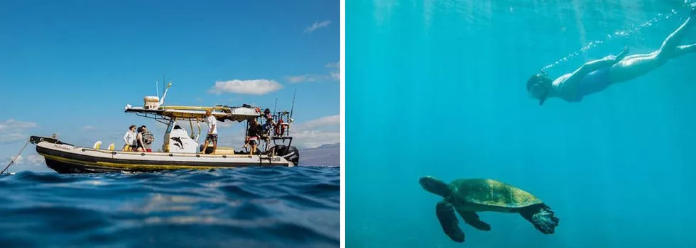 Boat snorkeling tour waikoloa