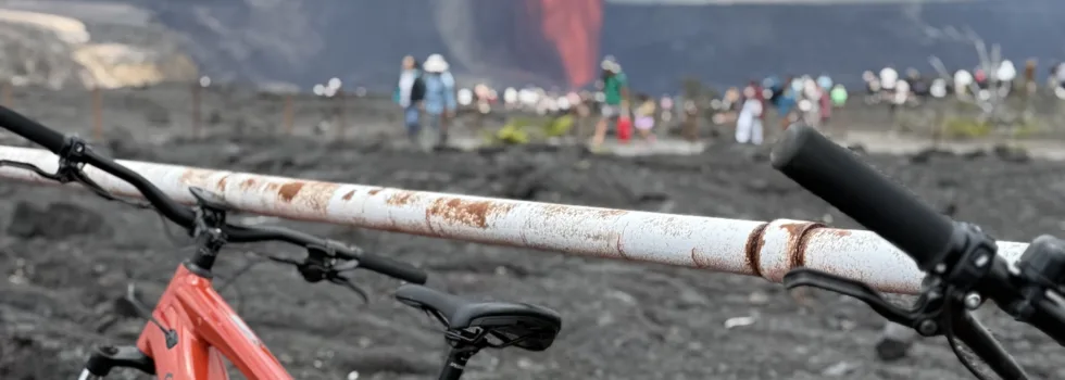 Bike to view eruption hawaii volcano