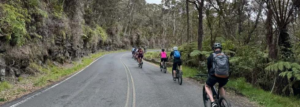 Electric bike on chain of craters road volcano hawaii