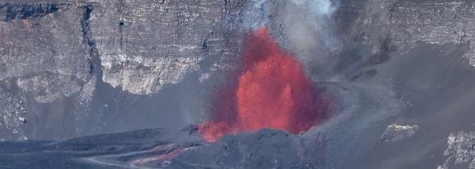 Kilauea eruption view during bike tour