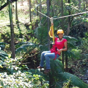 Zip Line over Botanical Garden Waterfall