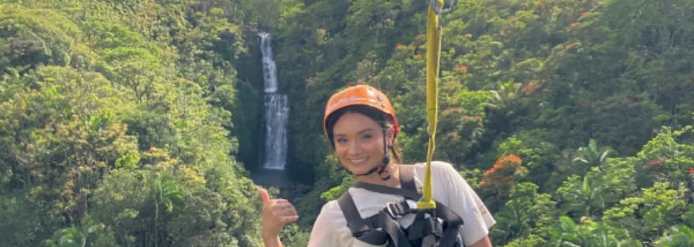 Zipline over kamee falls