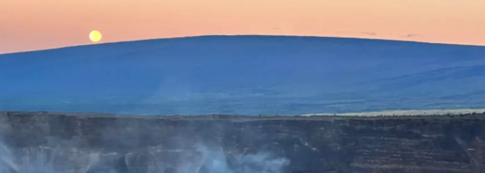 Sunrise over volcano hawaii