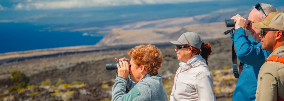 Tour group at Kealakomo volcano