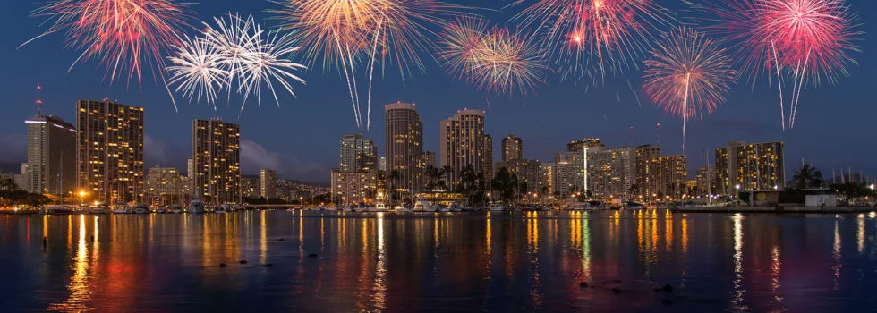 Waikiki fireworks sailing catamaran