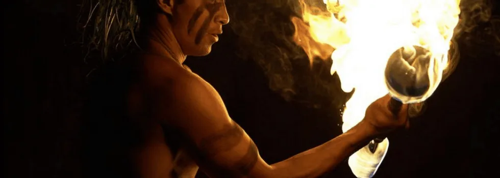 Kona luau fire dancer