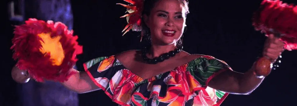 Beautiful female hula dancer kona