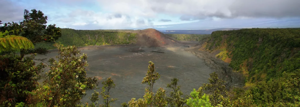 Volcano in hawaii crater