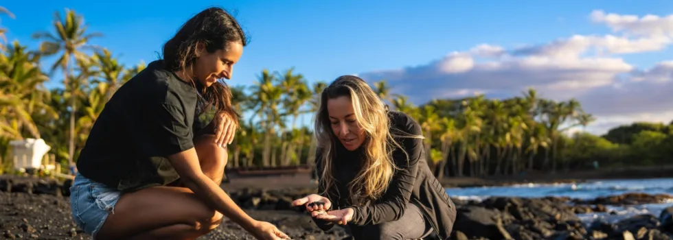 Punaluu black sand beach tour group