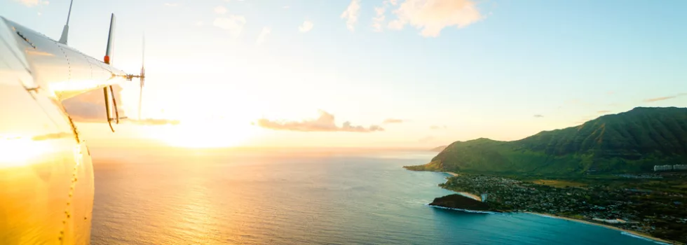 Sunset romantic helicopter tour oahu hawaii