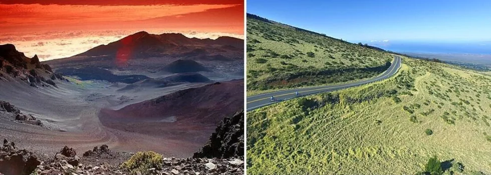 Photo collage of maui haleakala tour