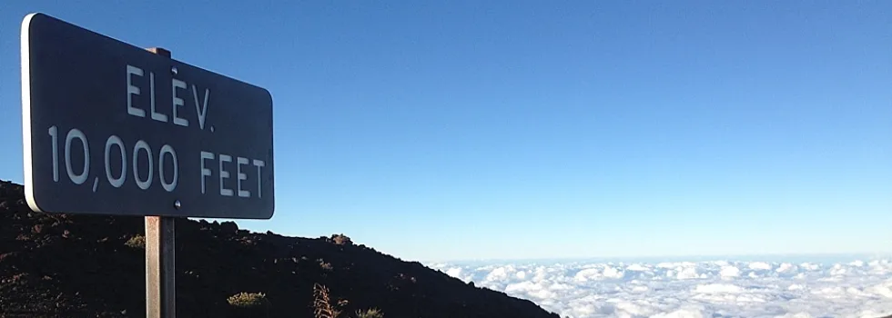 Haleakala 10k elevation sign maui