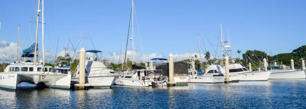 Floating docks at haleiwa harbor