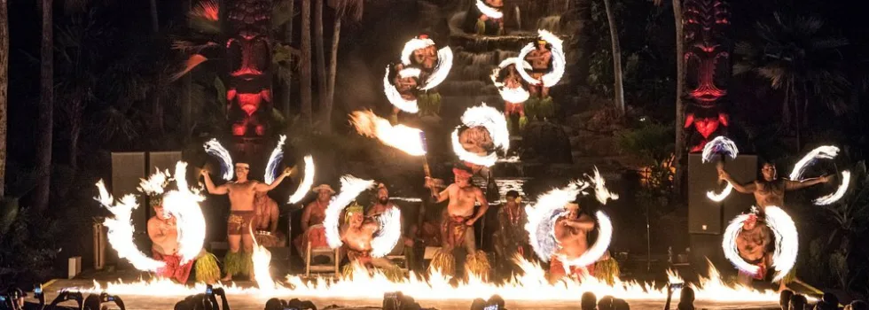 Chief s luau feel the fire