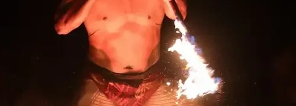Chief traditional fire dance