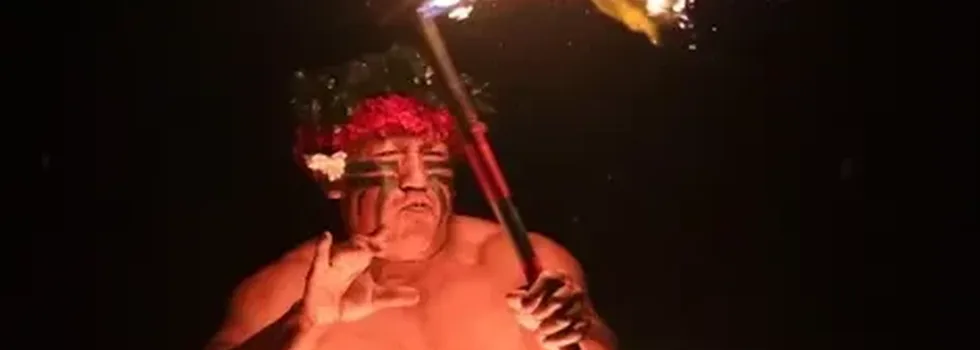 Chief traditional fire dance