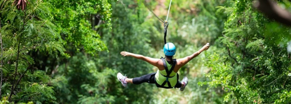 Ziplining in hawaii family
