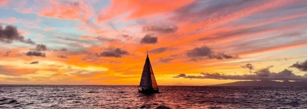 Sunset from booze cruise honolulu