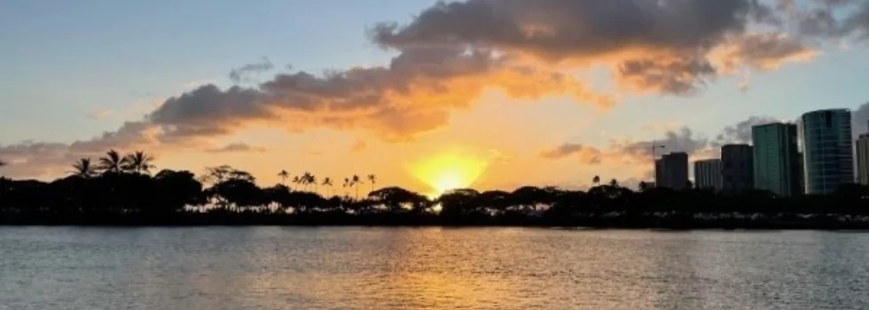 Sunset from booze cruise waikiki