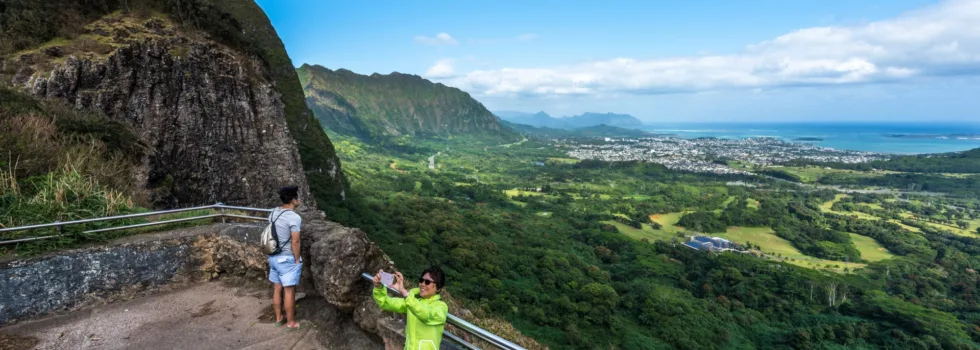 Pali Lookout tour stop circle island