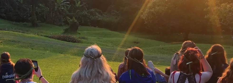 Mountain luau sunset watching