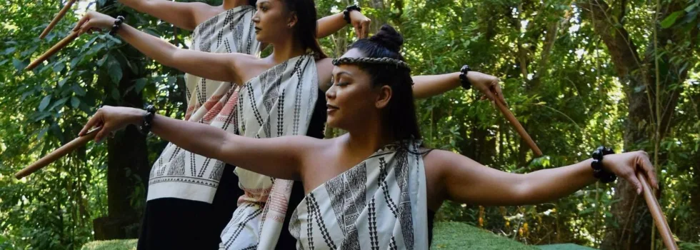 Hula dancers at mountain luau oahu