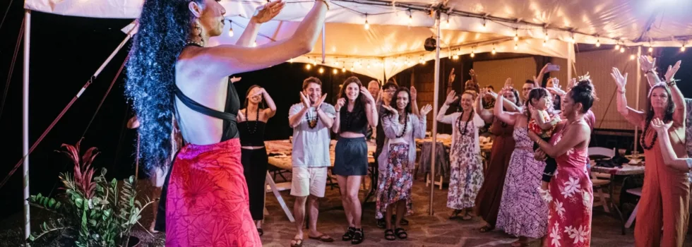 Oahu mountain luau performance