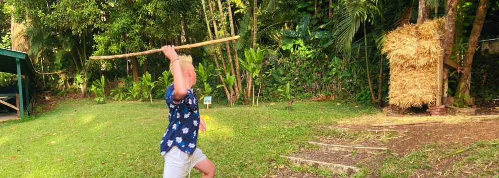Spear throwing game before oahu luau