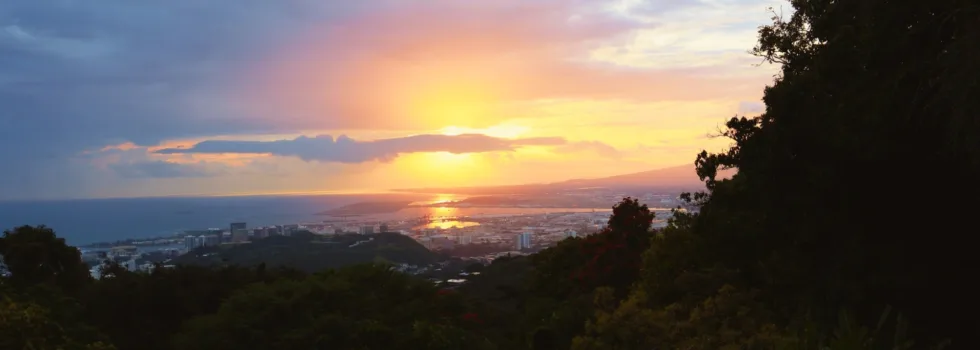 Luau in mountain sunset view oahu