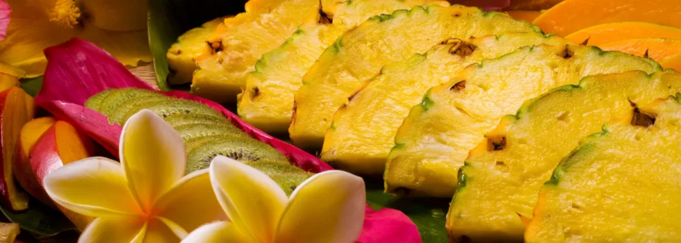 Pineapple served at luau oahu