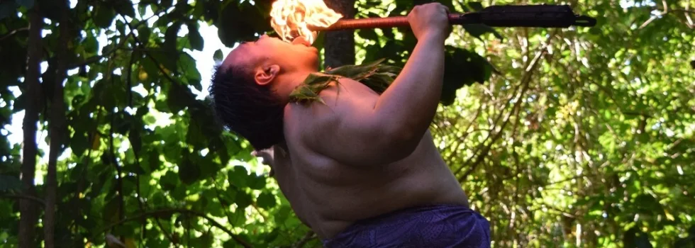 Mountain luau fire dance