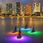 Glow SUP yoga city lights honolulu