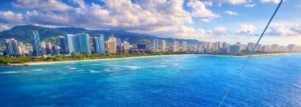 View from top of waikiki parasail