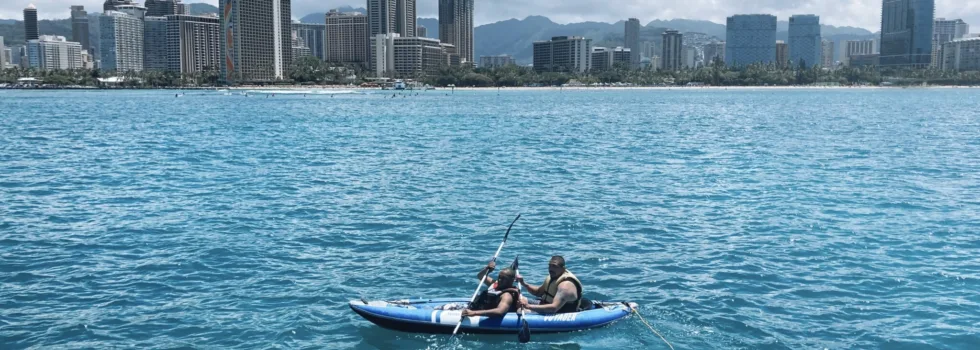 Kayak off waikiki catamaran