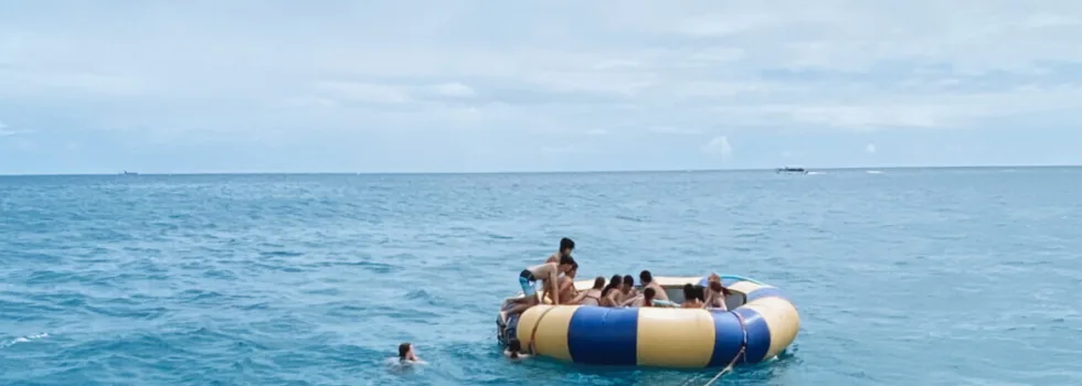 Kayak toy on waikiki catamaran