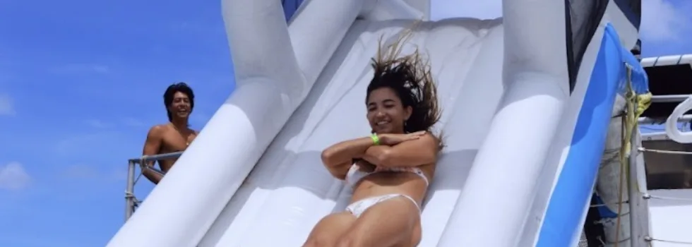 Waikiki boat with waterslide