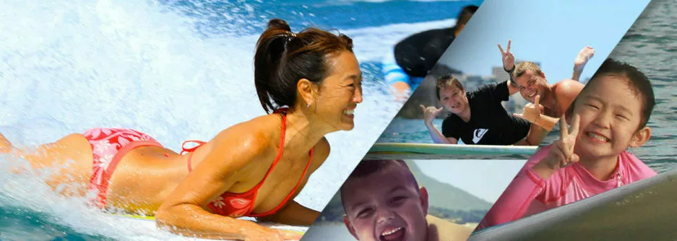 Surf lesson collage waikiki